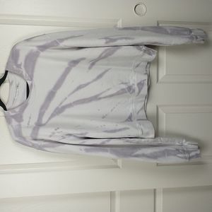 Good American Tie Dye sweatshirt purple white extra long sleeves size 4